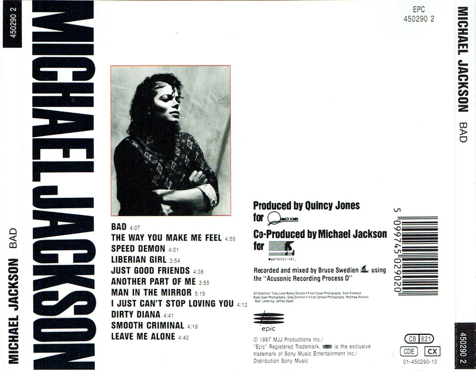 (CD) Michael Jackson - Bad - Dirty Diana, Liberian Girl, Man In The Mirror, u.a. - Bild 2 von 2