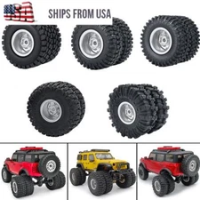 2x Front/Rear Dually Wheels Rims/Tires For RC 1:24 AXIAL SCX24 Crawlers Upgrades