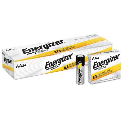 24 Energizer Industrial AA Alkaline Batteries EN91 LR6 1.5V Exp. 12/2035
