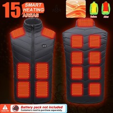 Winter USB Electric Heated Jacket Men Women 15 Areas Smart Heating Vest Outdoor