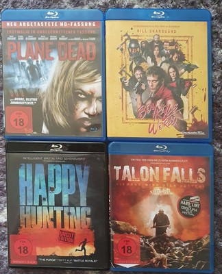 4x Blurays Horror Uncut FSK 18 Plane Dead , Boy Kills World  Happy Hunting Talon