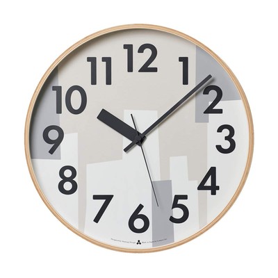 Lemnos Wall Clock Natural Wood Beige KASUMI AWA19-11BG Lemnos Diameter 35.4cm