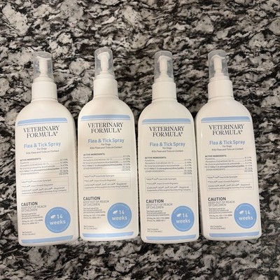 4 Veterinary Formula Flea & Tick SPRAY for DOGS ~Lasting Protection~Works FAST!