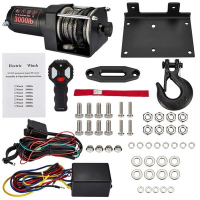 ATV Winch Kit Electric UTV Winch 3000LB 4500LB 5000LB Wireless Remote 4X4