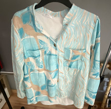 Damen Bluse M mehrfarbig abstrakt V-Ausschnit...