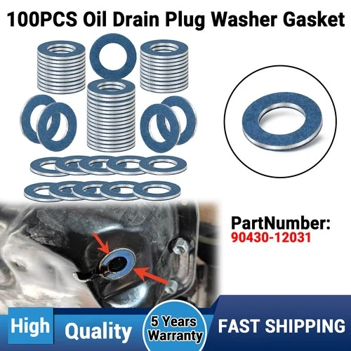 100PCS Oil Drain Plug Gasket Crush Washer For Toyota Lexus Scion 90430-12031