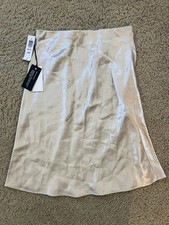 Aritzia Babaton Women's mini slip skirt Size 0 Beige Dry Clean Only pull on nwt