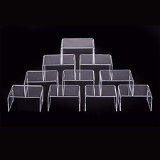 10  Clear Acrylic Riser Stand Set Jewelry Collectible Showcase Display