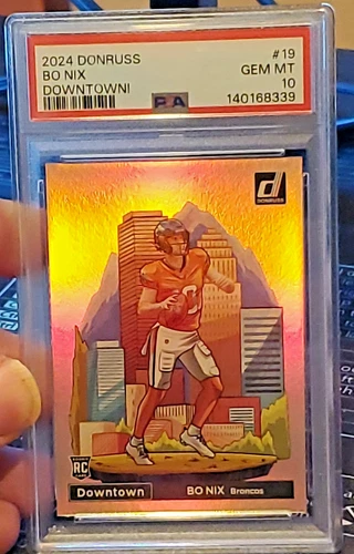 2024 Panini Donruss Downtown! SSP #19 Bo Nix RC PSA 10