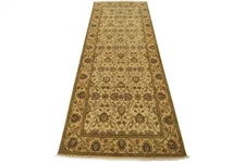 Agra Runner 3’10” x 9’11” Beige Wool Traditional Hand-Knotted Oriental Rug