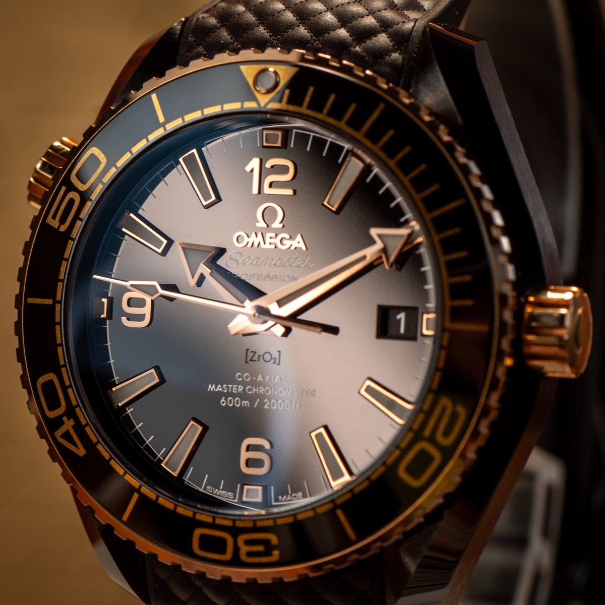 Omega Planet Ocean 39.5mm 'Deep Brown' Ceramic/Sedna Gold - 215.62