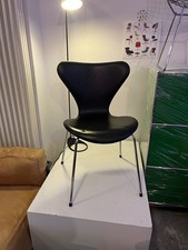 Fritz Hansen 3107 Serie 7 Schwarz Leder  Arne Jacobsen