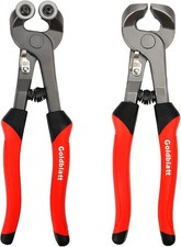 2 Piece Glass Tile Nippers Set - Heavy Duty Wheeled Glass Mosaic Nipper Hd Cer