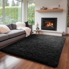 Zentavio Black Area Rugs for Living Room Bedroom 6x9 Large Men Room Carpet Fl...