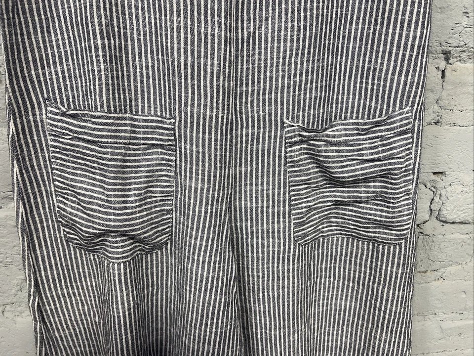 Mono mameluco para mujer Max Studio talla mediana a rayas gris/blanco bolsillos Foto 3 de 4