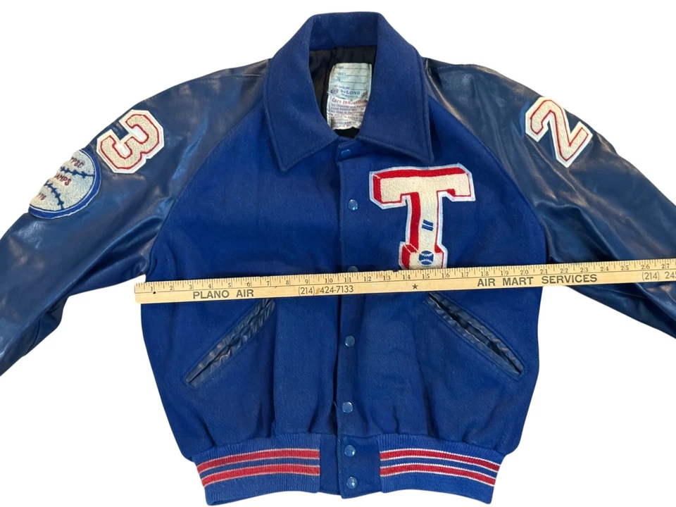 Vintage 1976 DeLong Varsity Letterman Jacket – Size 44 – #23, WTP&SC Champs - Image 3 of 4