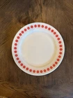 PYREX Penn Dutch Tableware Friendship Red Flower Plate  Rare Promotional Piece