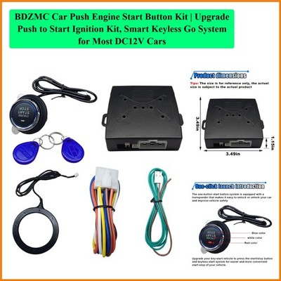 Car Push Engine Start Button Kit | Upgrade Push to Start Ignition Kit, Smart ...