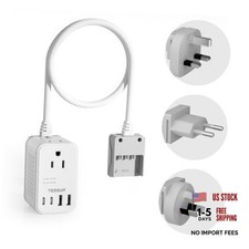 220 to 110 Voltage Converter US to Europe, 2 Outlets  4 USB Ports