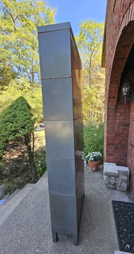 ESTANTERÍA DE METAL VINTAGE GLOBO WERINCKE 5 PILAS BARRISTER PUERTAS DE VIDRIO ESTANTERÍA Foto 3 de 4