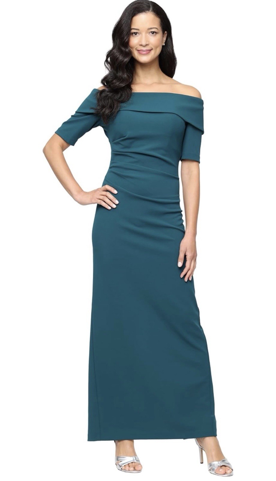 Alex Evenings Women's Long Off The Shoulder Dress Size 10