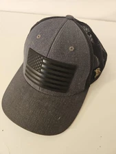 ⭐️ Ball Hat Cap - Branded Bills 300 American Flag - Gray Black Adjustable🔥