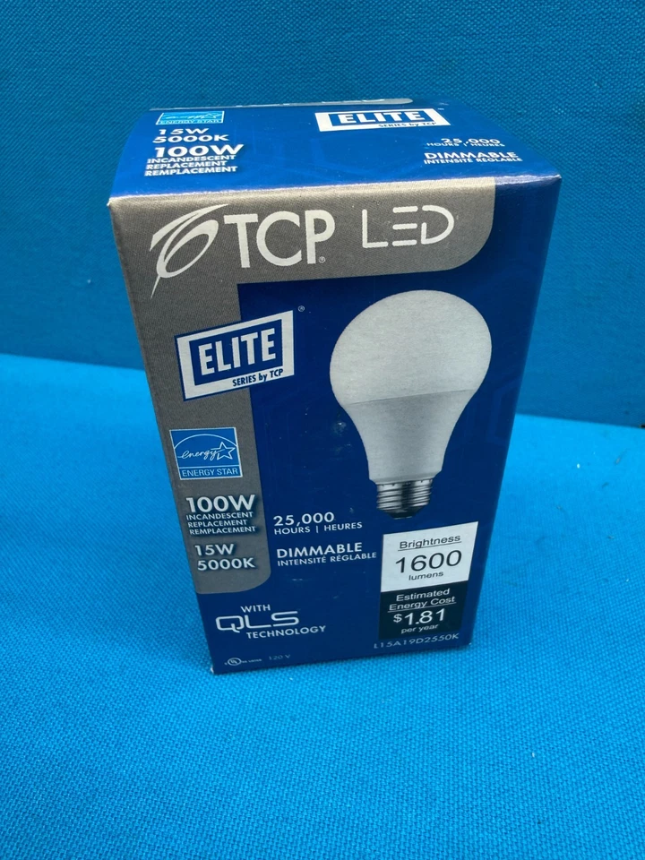 Case of 10 - TCP L15A19D2550K LED 15W A19 5000K Dimmable Light Bulb - Image 4 of 4