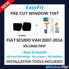 EasyFit Static Pre Cut Tint & Tools For Fiat Scudo Van 2007-16 - 5% Limo Rear