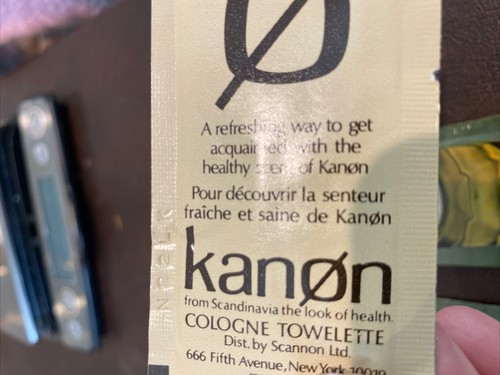 KANON COLOGNE FOR MEN VINTAGE Sample Lot Of 10 Towelettes 100% Authentic Usable - Picture 4 of 5