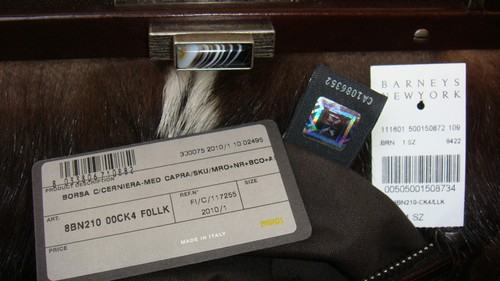 Fendi Peekaboo Fur Lining Satchel Bag Dark Brown - 100% Authentic - Picture 8 of 11
