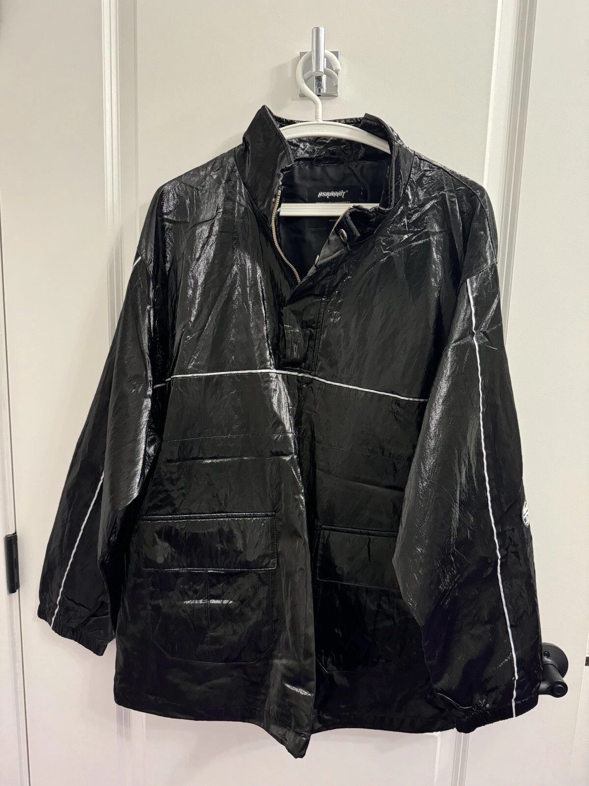 BSRABBIT TWK RTR ANORAK SNOW JACKET Oversized Metallic Black Large Size