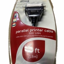 Ativa Connect Parallel Printer Cable IEEE 1284 6Ft 828-530 DB25 Male/CEN36 Male