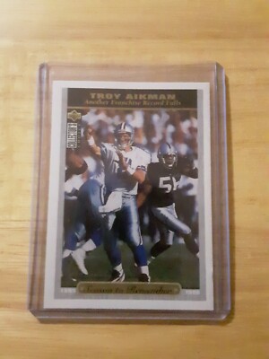 Troy Aikman 1996 Collectors Choice *Season To Remember* Card Dallas Cowboys 