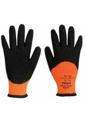 Polyco Reflex Hydro Herren Arbeitshandschuhe Latex beschichtet Thermofutter Sicherheit Gr. 10/XL