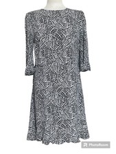 COLLEZIONE MARCHI E SPENCER. Abito Cambio Nuovo Con Etichetta. Taglia 10. Bianco e nero.