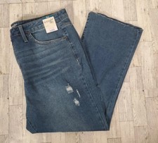 Terra  Sky Jeans Womens 18  22 High Rise Vintage Crop Bootcut Raw Hem NEW