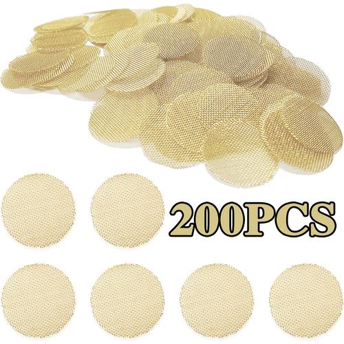 200Pcs Brass Pipe Screens 3/4" Heavy Duty High-Quality Round Filter Mesh Gold US - Picture 1 of 5