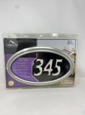GIBRALTAR Oval Wall Mount Address Plaque Satin Nickel With Adhesive Numbers New