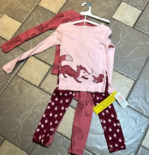 NEW CARTERS 4 PIECE PAJAMA SET GIRLS 6 JUSTONEYOU FOX PRINT