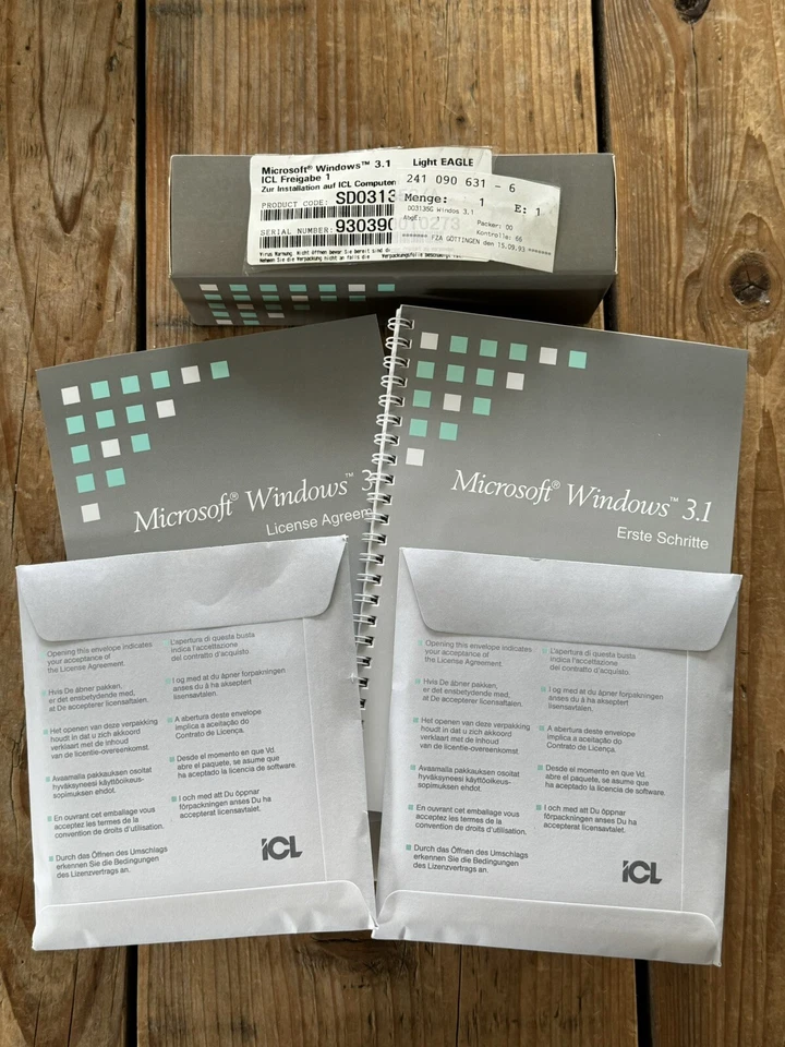 Microsoft Windows 3. 1 Handbuch und Disketten BOX, Vollversion mit MwSt Rechnung - Bild 3 von 4