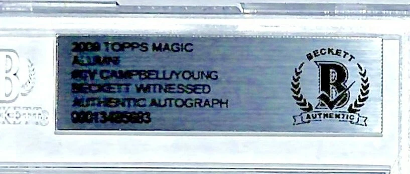 Tarjeta Longhorns firmada 2009 Topps Magic Earl Campbell & Vince Young BAS losa Foto 2 de 3