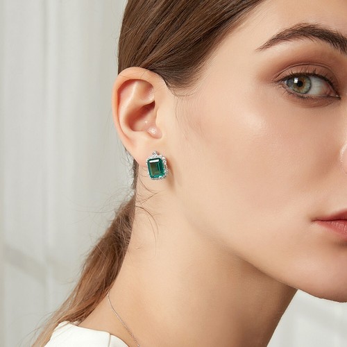 BENIAMINO Damen Kette Anhänger 925er Sterling Silber Grüne Glass Stone VVS OVP - Bild 9 von 11