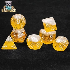 Resin DND Dice Set 7PCS Polyhedral Dungeons and Dragons D&D RPG Sparkling Water