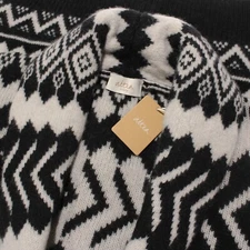 Altea NWT Cardigan Sweater Size Large in Black & White Wool & Cashmere Blend