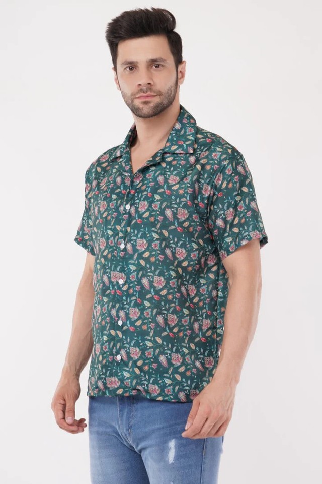 Floral Half Sleeve Cuban Collar Printed Summer Men's Shirts eBay