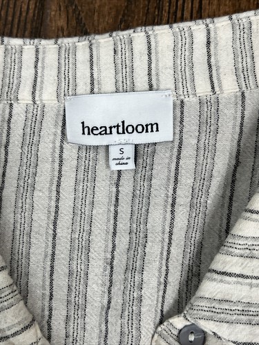 REVOLVE HEARTLOOM OCTAVIA STRIPED LINEN BLEND BUTTON UP AIRY BEACH ROMPER S - Picture 9 of 15