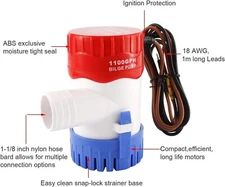 1100GPH 12V Electric Marine Submersible Bilge Sump Water Pump for Boat 29mm Hose