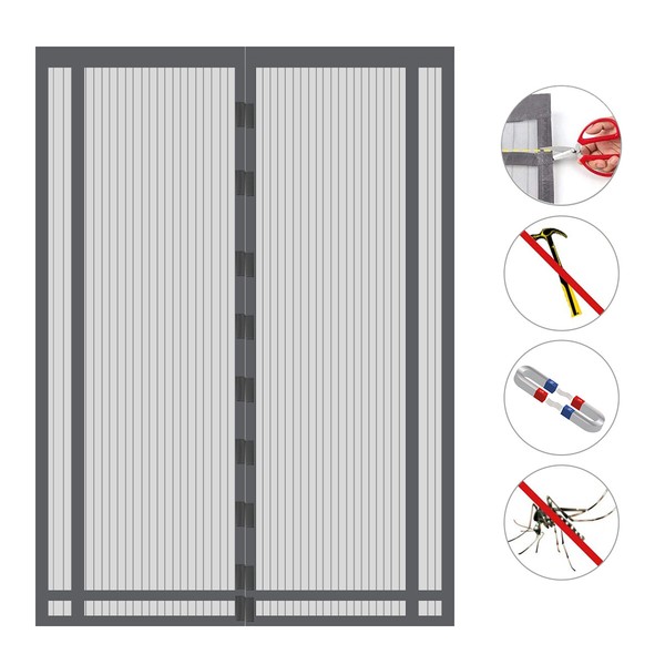 Sekey Magnet Fliegengitter TüR Zuschneidbar 230X160Cm BalkontüR TüRvorhang-image