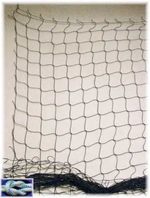 Schutznetz, Dekonetz, Ballfangnetz, 3 METER Bahnbreite schwarz, 50mm Masche