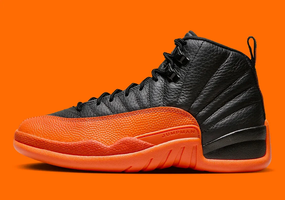 Jordan 12 sales orange and white